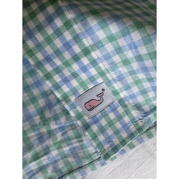 Vineyard Vines Whale Shirt Mens Medium Gingham Check Button Down Shirt EUC - Picture 3 of 12